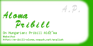 aloma pribill business card